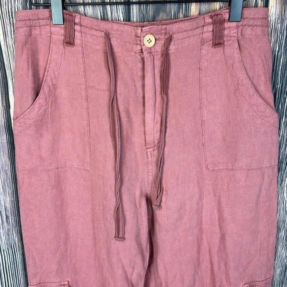 NWT Rose Colored Linen Pants- Size Medium - Picture 2 of 12